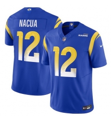 Men Los Angeles Rams 12 Puka Nacua Blue 2024 F U S E  Vapor Untouchable Stitched Football Jersey