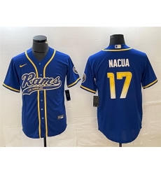 Men Los Angeles Rams 17 Baker Mayfield Royal Cool Base Stitched Baseball Jersey Men Los Angeles Rams 17 Baker Mayfield Royal Cool Base Stitched Baseball Jersey