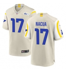 Men Los Angeles Rams 17 Puka Nacua Bone Stitched Game Jersey Men Los Angeles Rams 17 Puka Nacua Bone Stitched Game Jersey
