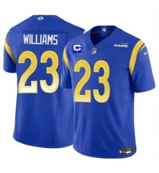 Men Los Angeles Rams 23 Kyren Williams Blue 2025 F U S E  With 1 Star C Patch Vapor Untouchable Stitched Football Jersey