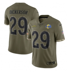 Men Los Angeles Rams 29 Eric Dickerson Olive 2022 Salute To Service Limited Stitched Jersey Men Los Angeles Rams 29 Eric Dickerson Olive 2022 Salute To Service Limited Stitched Jersey