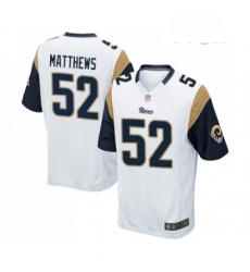 Men Los Angeles Rams 52 Clay Matthews Game White Football Jersey Men Los Angeles Rams 52 Clay Matthews Game White Football Jersey
