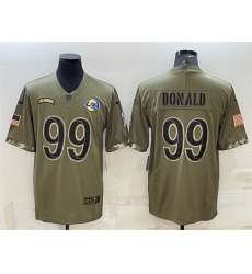 Men Los Angeles Rams 99 Aaron Donald Olive 2022 Salute To Service Limited Stitched Jersey Men Los Angeles Rams 99 Aaron Donald Olive 2022 Salute To Service Limited Stitched Jersey