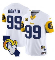 Men Los Angeles Rams 99 Aaron Donald White 2025 4 Star C Patch F U S E V2 Limited Stitched Football Jersey Men Los Angeles Rams 99 Aaron Donald White 2025 4 Star C Patch F U S E V2 Limited Stitched Football Jersey
