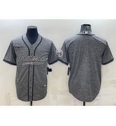 Men Los Angeles Rams Blank Grey With Patch Cool Base Stitched Baseball Jersey Men Los Angeles Rams Blank Grey With Patch Cool Base Stitched Baseball Jersey
