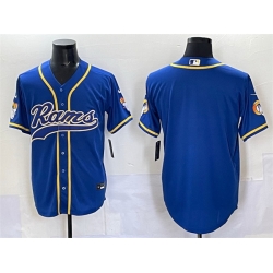 Men Los Angeles Rams Blank Royal Cool Base Stitched Baseball Jersey