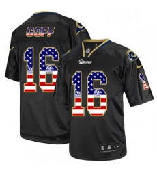 Men Nike Los Angeles Rams 16 Jared Goff Elite Black USA Flag Fashion NFL Jersey Men Nike Los Angeles Rams 16 Jared Goff Elite Black USA Flag Fashion NFL Jersey
