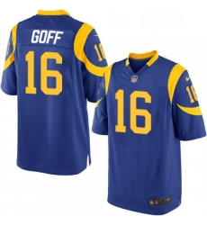 Men Nike Los Angeles Rams 16 Jared Goff Game Royal Blue Alternate NFL Jersey Men Nike Los Angeles Rams 16 Jared Goff Game Royal Blue Alternate NFL Jersey