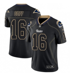 Men Nike Los Angeles Rams 16 Jared Goff Limited Lights Out Black Rush NFL Jersey Men Nike Los Angeles Rams 16 Jared Goff Limited Lights Out Black Rush NFL Jersey