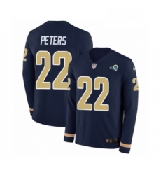 Men Nike Los Angeles Rams 22 Marcus Peters Limited Navy Blue Therma Long Sleeve NFL Jersey Men Nike Los Angeles Rams 22 Marcus Peters Limited Navy Blue Therma Long Sleeve NFL Jersey