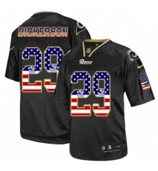 Men Nike Los Angeles Rams 29 Eric Dickerson Elite Black USA Flag Fashion NFL Jersey Men Nike Los Angeles Rams 29 Eric Dickerson Elite Black USA Flag Fashion NFL Jersey