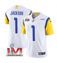 Nike Los Angeles Rams 1 Desean Jackson White 2022 Super Bowl LVI Vapor Limited Jersey Nike Los Angeles Rams 1 Desean Jackson White 2022 Super Bowl LVI Vapor Limited Jersey