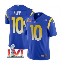 Nike Los Angeles Rams 10 Cooper Kupp Royal 2022 Super Bowl LVI Vapor Limited Jersey Nike Los Angeles Rams 10 Cooper Kupp Royal 2022 Super Bowl LVI Vapor Limited Jersey