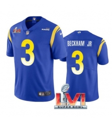Nike Los Angeles Rams 3 Odell Beckham Jr. Royal 2022 Super Bowl LVI Vapor Limited Jersey Nike Los Angeles Rams 3 Odell Beckham Jr. Royal 2022 Super Bowl LVI Vapor Limited Jersey