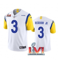 Nike Los Angeles Rams 3 Odell Beckham Jr. White 2022 Super Bowl LVI Vapor Limited Jersey Nike Los Angeles Rams 3 Odell Beckham Jr. White 2022 Super Bowl LVI Vapor Limited Jersey