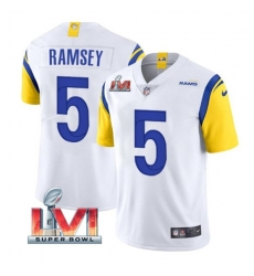 Nike Los Angeles Rams 5 Jalen Ramsey White 2022 Super Bowl LVI Vapor Limited Jersey Nike Los Angeles Rams 5 Jalen Ramsey White 2022 Super Bowl LVI Vapor Limited Jersey