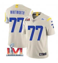 Nike Los Angeles Rams 77 Andrew Whitworth Bone 2022 Super Bowl LVI Vapor Limited Jersey Nike Los Angeles Rams 77 Andrew Whitworth Bone 2022 Super Bowl LVI Vapor Limited Jersey