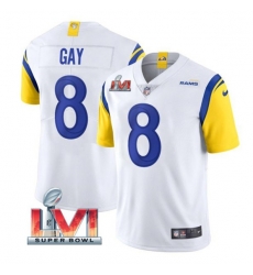 Nike Los Angeles Rams 8 Matt Gay White 2022 Super Bowl LVI Vapor Limited Jersey Nike Los Angeles Rams 8 Matt Gay White 2022 Super Bowl LVI Vapor Limited Jersey