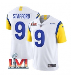 Nike Los Angeles Rams 9 Matthew Stafford White 2022 Super Bowl LVI Vapor Limited Jersey Nike Los Angeles Rams 9 Matthew Stafford White 2022 Super Bowl LVI Vapor Limited Jersey