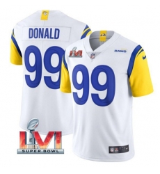 Nike Los Angeles Rams 99 Aaron Donald White 2022 Super Bowl LVI Vapor Limited Jersey Nike Los Angeles Rams 99 Aaron Donald White 2022 Super Bowl LVI Vapor Limited Jersey