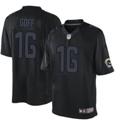 Nike Rams #16 Jared Goff Black Mens Stitched NFL Impact Limited Jersey Nike Rams #16 Jared Goff Black Mens Stitched NFL Impact Limited Jersey