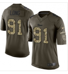 Nike St Louis Rams #91 Chris Long Green Men 27s Stitched NFL Limited Salute to Service Jersey Nike St Louis Rams #91 Chris Long Green Men 27s Stitched NFL Limited Salute to Service Jersey
