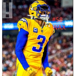 Rams 2025 #58 WAX Lightning Yellow Blue Stitched Jersey