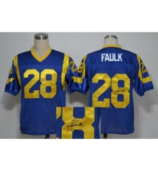 St. Louis Rams 28 Marshall Faulk Blue Throwback M&N Signed NFL Jerseys St. Louis Rams 28 Marshall Faulk Blue Throwback M&N Signed NFL Jerseys