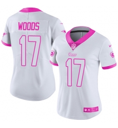 Nike Rams #17 Robert Woods White Pink Womens Stitched NFL Limited Rush Fashion Jersey Nike Rams #17 Robert Woods White Pink Womens Stitched NFL Limited Rush Fashion Jersey
