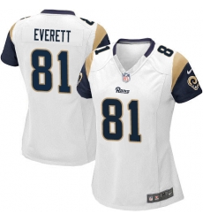 Nike Rams #81 Gerald Everett White Womens Stitched NFL Elite Jersey Nike Rams #81 Gerald Everett White Womens Stitched NFL Elite Jersey