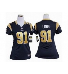 Nike Women NFL St. Louis Rams #91 Chris Long Blue Jerseys Nike Women NFL St. Louis Rams #91 Chris Long Blue Jerseys