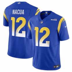 Women Los Angeles Rams 12 Puka Nacua Blue 2024 F U S E  Vapor Untouchable Stitched Jersey