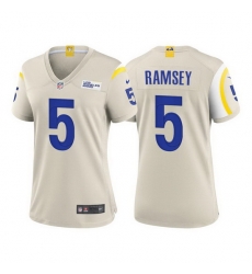 Women Los Angeles Rams #5 Jalen Ramsey Bone Stitched Football Limited Jersey Women Los Angeles Rams #5 Jalen Ramsey Bone Stitched Football Limited Jersey