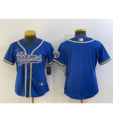Women Los Angeles Rams Blank Royal With Patch Cool Base Stitched Baseball Jersey Women Los Angeles Rams Blank Royal With Patch Cool Base Stitched Baseball Jersey