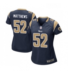 Womens Los Angeles Rams 52 Clay Matthews Game Navy Blue Team Color Football Jersey Womens Los Angeles Rams 52 Clay Matthews Game Navy Blue Team Color Football Jersey