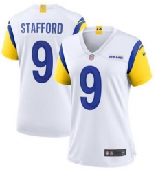 Women's Los Angeles Rams Matthew Stafford #9 White Nike Royal Game Jersey Women's Los Angeles Rams Matthew Stafford #9 White Nike Royal Game Jersey