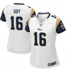 Womens Nike Los Angeles Rams 16 Jared Goff Game White NFL Jersey Womens Nike Los Angeles Rams 16 Jared Goff Game White NFL Jersey
