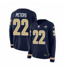 Womens Nike Los Angeles Rams 22 Marcus Peters Limited Navy Blue Therma Long Sleeve NFL Jersey Womens Nike Los Angeles Rams 22 Marcus Peters Limited Navy Blue Therma Long Sleeve NFL Jersey