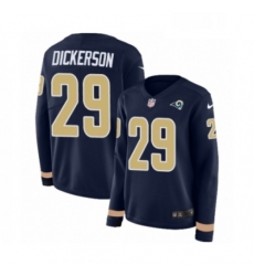 Womens Nike Los Angeles Rams 29 Eric Dickerson Limited Navy Blue Therma Long Sleeve NFL Jersey Womens Nike Los Angeles Rams 29 Eric Dickerson Limited Navy Blue Therma Long Sleeve NFL Jersey