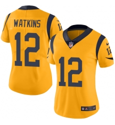 Womens Nike Rams #12 Sammy Watkins Gold Stitched NFL Limited Rush Jersey Womens Nike Rams #12 Sammy Watkins Gold Stitched NFL Limited Rush Jersey