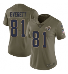 Womens Nike Rams #81 Gerald Everett Olive Stitched NFL Limited 2017 Salute to Service Jersey Womens Nike Rams #81 Gerald Everett Olive Stitched NFL Limited 2017 Salute to Service Jersey