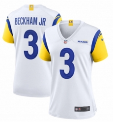 Women's White Los Angeles Rams #3 Odell Beckham Jr. Vapor Untouchable Limited Stitched White Jersey Women's White Los Angeles Rams #3 Odell Beckham Jr. Vapor Untouchable Limited Stitched White Jersey