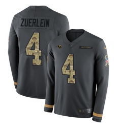 Nike Rams #4 Greg Zuerlein Anthracite Salute to Service Youth Long Sleeve Jersey Nike Rams #4 Greg Zuerlein Anthracite Salute to Service Youth Long Sleeve Jersey