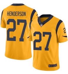 Rams 27 Darrell Henderson Gold Youth Stitched Football Limited Rush Jersey Rams 27 Darrell Henderson Gold Youth Stitched Football Limited Rush Jersey