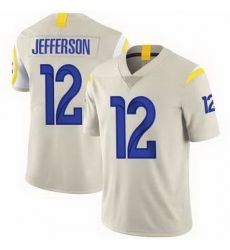 Youth Los Angeles Rams #12 Van Jefferson Bone Stitched Football Limited Jersey Youth Los Angeles Rams #12 Van Jefferson Bone Stitched Football Limited Jersey