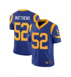 Youth Los Angeles Rams 52 Clay Matthews Royal Blue Alternate Vapor Untouchable Limited Player Football Jersey Youth Los Angeles Rams 52 Clay Matthews Royal Blue Alternate Vapor Untouchable Limited Player Football Jersey
