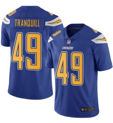 Chargers 49 Drue Tranquill Electric Blue Men Stitched Football Limited Rush Jersey Chargers 49 Drue Tranquill Electric Blue Men Stitched Football Limited Rush Jersey