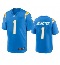 Men Los Angeles Chargers 1 Quentin Johnston Blue Stitched Game Jersey Men Los Angeles Chargers 1 Quentin Johnston Blue Stitched Game Jersey