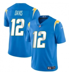 Men Los Angeles Chargers 12 Derius Davis Blue 2024 Vapor Limited Stitched Football Jersey Men Los Angeles Chargers 12 Derius Davis Blue 2024 Vapor Limited Stitched Football Jersey