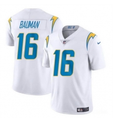 Men Los Angeles Chargers 16 Casey Bauman White 2024 Vapor Limited Stitched Football Jersey Men Los Angeles Chargers 16 Casey Bauman White 2024 Vapor Limited Stitched Football Jersey
